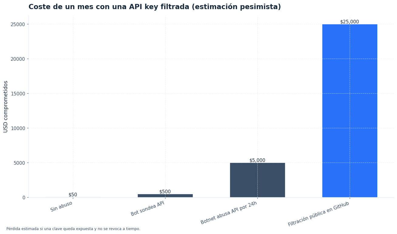 Por qué importa proteger la key — escenarios de coste si se filtra.