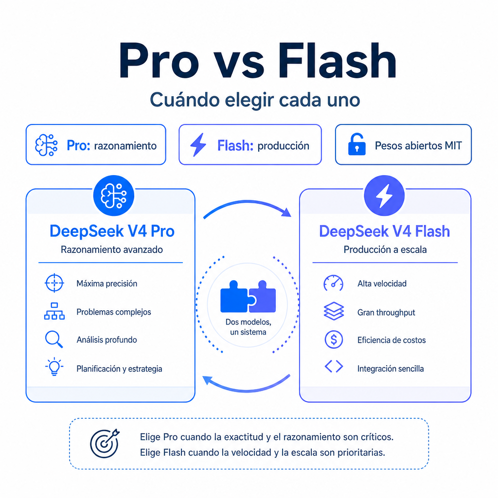 la familia DeepSeek V4 como sistema de dos modelos complementarios