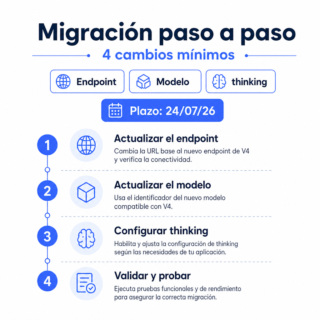 Migración V3.2 → V4 — los 4 cambios mínimos