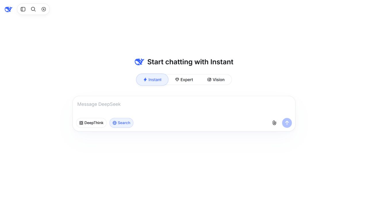 Interfaz de DeepSeek Chat después de iniciar sesión correctamente
